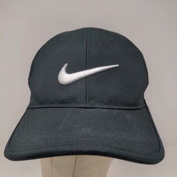 Nike Men's Baseball Cap Hat Black OSFM Embroidered Swoosh Logo - Picture 2 of 12